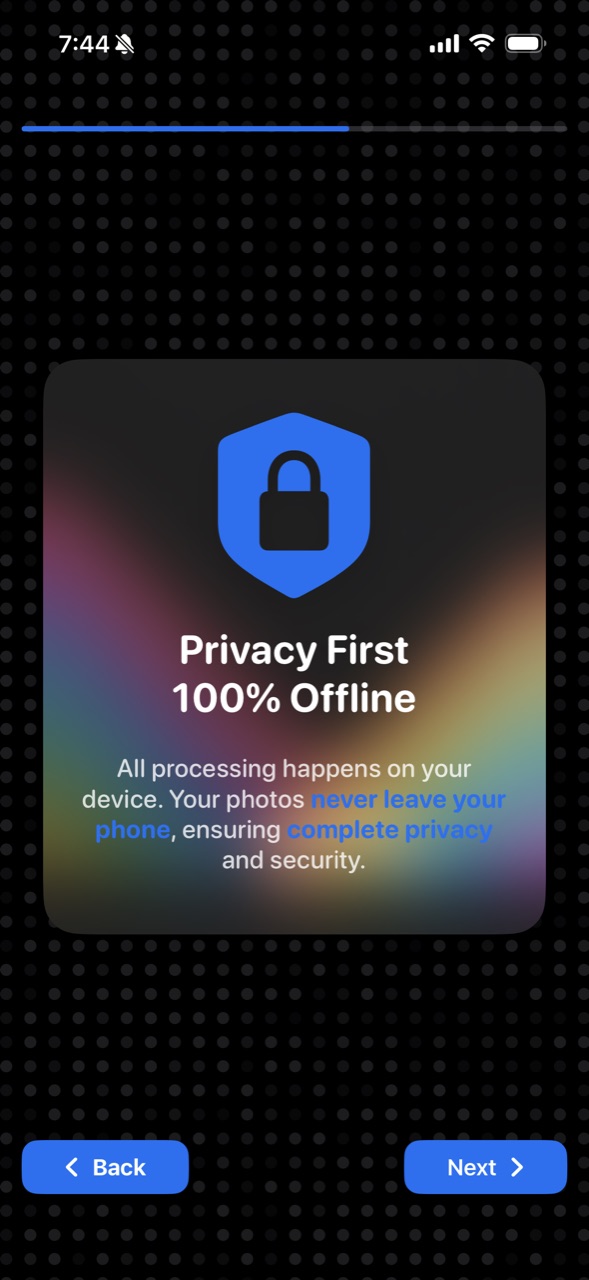 Cleaner privacy onboarding screen